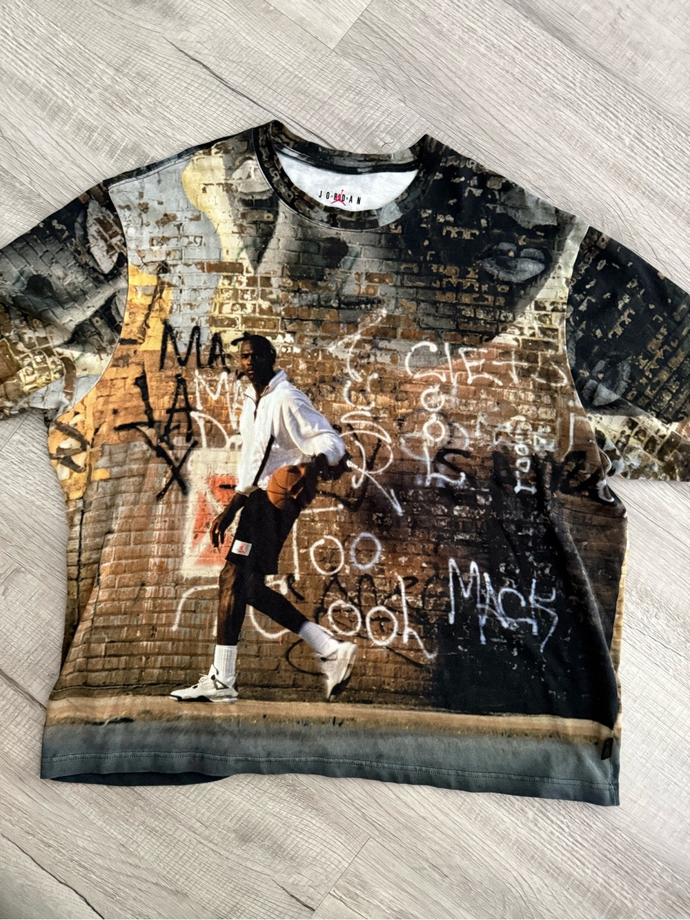 Jordan White Tee with Red Jumpman and Black Logo